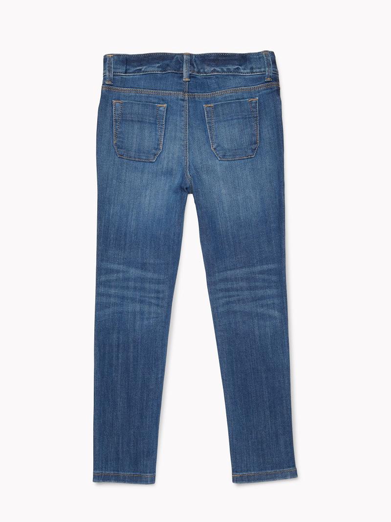 Lány Tommy Hilfiger Skinny Farmer Nadrág Sötétkék | HU 1813FDN